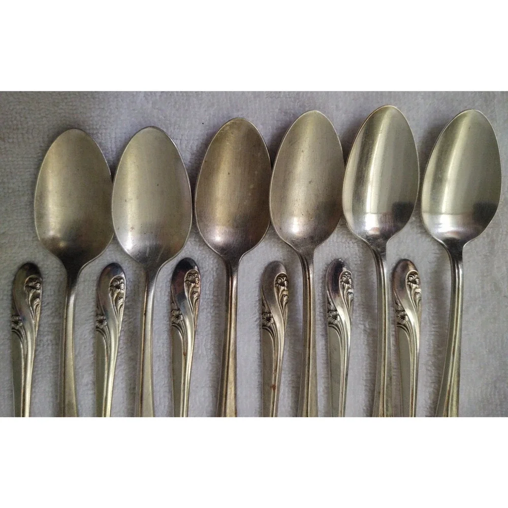 Holmes & Edwards Silverplate Silverware Romance Pattern Spoons 12 Pieces